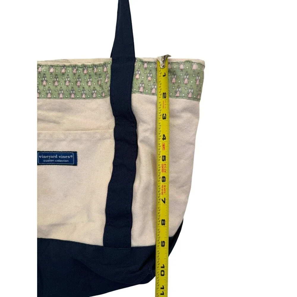 Vineyard Vines Tote Bag Custom Collection Gingham Angel Print Canvas